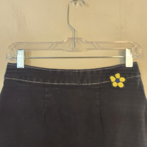 Vans Brighton High Waist Black Zip Up Mini Skirt Retro Flower Colorful 90s - Picture 8 of 15
